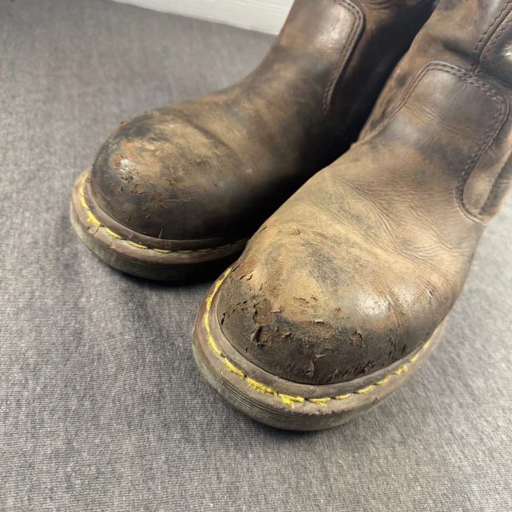 Dr. Martens Industrial Mens Steel Toe Brown Leather Work Boots 80/SAF/W Size 9